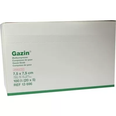 GAZIN Gaze komp. 7,5x7,5 cm steril 12x medium, 20X5 stk