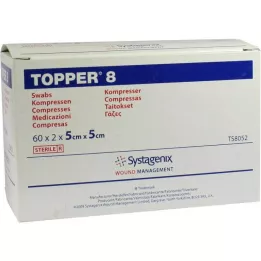Topper 8 kompres steril 5x5cm, 60X2 stk