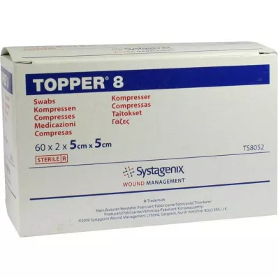Topper 8 kompres steril 5x5cm, 60X2 stk
