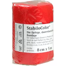 BORT StabiloColor bandage 8 cm rød, 1 stk