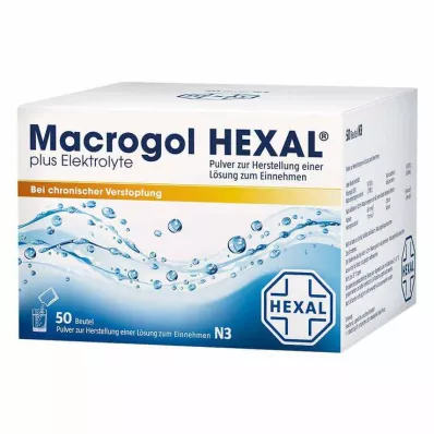 Macrogol HEXAL plus elektrolytpulver, 50 stk