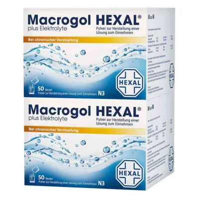 Macrogol HEXAL plus elektrolytpulver, 100 stk