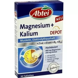 ABTEI Magnesium + kalium depottabletter, 30 kapsler