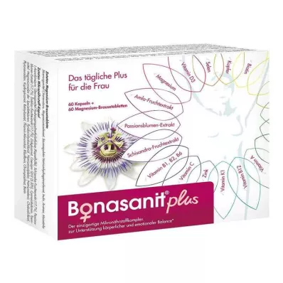 BONASANIT plus 60 kapsler/60 ristetabletter kombinationspakke, 1 stk