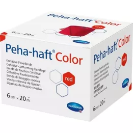 PEHA-HAFT Farvefikseringstape latexfri 6 cmx20 m rød, 1 stk