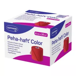 PEHA-HAFT Farvefikseringstape latexfri 6 cmx20 m rød, 1 stk