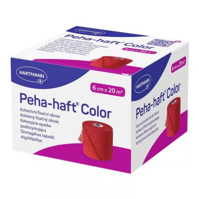 PEHA-HAFT Farvefikseringstape latexfri 6 cmx20 m rød, 1 stk
