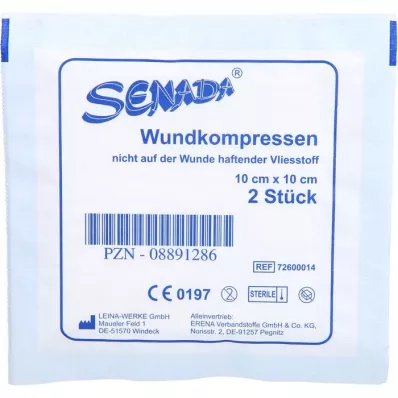 ERENA Ikke-vævede kompresser sterile 10x10 cm, 2 stk