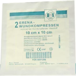 ERENA Ikke-vævede kompresser sterile 10x10 cm, 2 stk