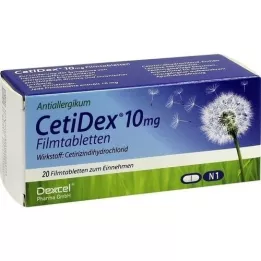 CETIDEX 10 mg filmovertrukne tabletter, 20 stk