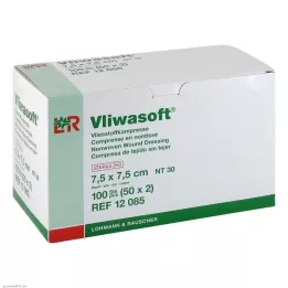 VLIWASOFT Ikke-vævede kompresser 7,5x7,5 cm sterile 6l, 50X2 stk