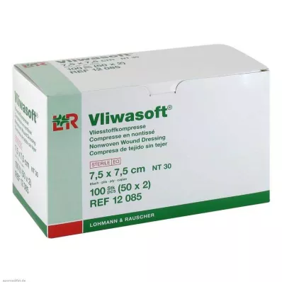 Vliwasoft fleecekompresser 7,5x7,5cm 6-lags sterile, 50x2 stk