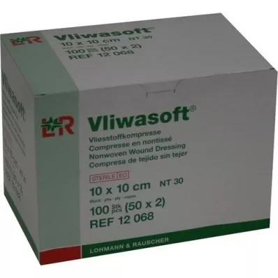 VLIWASOFT Ikke-vævede kompresser 10x10 cm sterile 6l, 50X2 stk