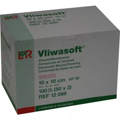 Vliwasoft fleecekompresser 10x10cm 6-lags sterile, 50x2 stk