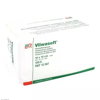 Vliwasoft fleecekompresser 10x10cm 6-lags usterile, 100 stk