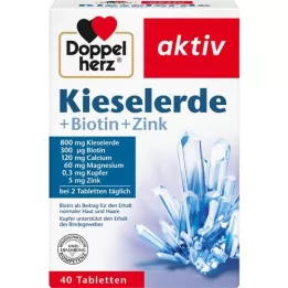 DOPPELHERZ Kiseljord+biotin+zink tabletter, 40 stk