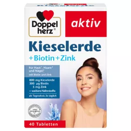 DOPPELHERZ Kiseljord+biotin+zink tabletter, 40 stk