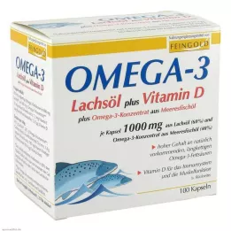 OMEGA-3 LACHSÖL plus Vit.D plus Omega-3 Conc. kapsler, 100 stk