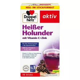 DOPPELHERZ varm hyldebær med C-vitamin+zink granulat, 10 stk