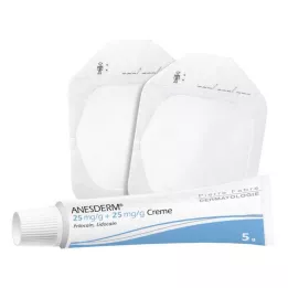 ANESDERM 25 mg/g + 25 mg/g creme + 2 plastre, 5 g