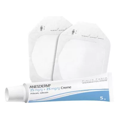 ANESDERM 25 mg/g + 25 mg/g creme + 2 plastre, 5 g
