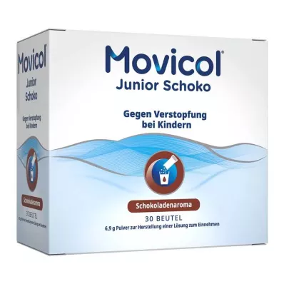 Movicol Junior chokoladepulver til fremstilling af oral opløsning, 30X6,9 g