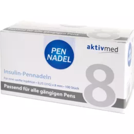 PEN-NADELN Universal 8 nåle 0,26x8 mm, 100 stk