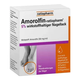 AMOROLFIN-ratiopharm 5% aktiv ingrediens neglelak, 3 ml