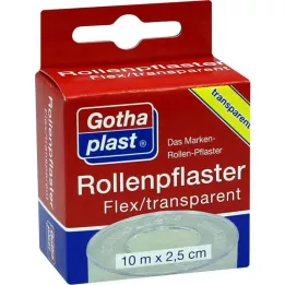 ROLLENPFLASTER Flex 2,5 cmx10 m trp.euro bøjle, 1 stk
