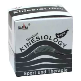 NASARA Kinesiologisk tape 5 cmx5 m sort, 1 stk