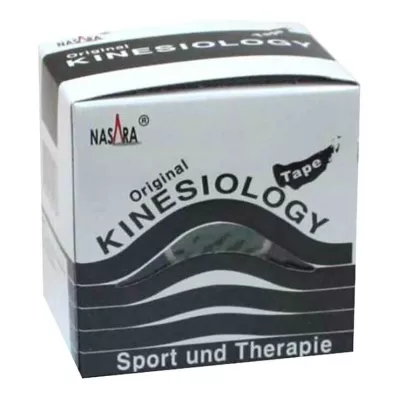 NASARA Kinesiologisk tape 5 cmx5 m sort, 1 stk
