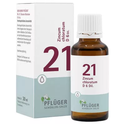 Biochemistry Pflueger 21 Zincum chloratum D 6 dråber, 30 ml