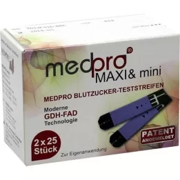 MEDPRO Maxi &amp; mini blodsukker teststrimler, 2X25 stk