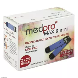 MEDPRO Maxi &amp; mini blodsukker teststrimler, 2X25 stk