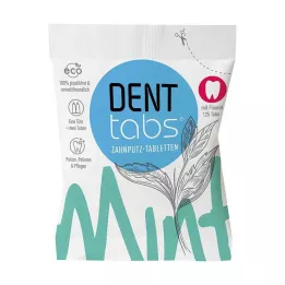 DENTTABS Tandbørstetabletter stevia-mynte med fluor, 125 stk