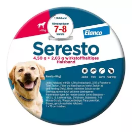 SERESTO 4,50 g + 2,03 g halsbånd til hunde fra 8 kg, 1 stk