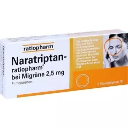 NARATRIPTAN-ratiopharm for migræne filmovertrukne tabletter, 2 stk