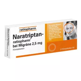 NARATRIPTAN-ratiopharm for migræne filmovertrukne tabletter, 2 stk