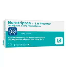 NARATRIPTAN-1A Pharma til migræne 2,5 mg filmovertrukne tabletter, 2 stk