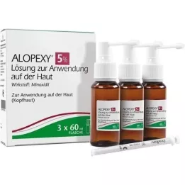 ALOPEXY 5% opløsning til påføring på huden, 3X60 ml