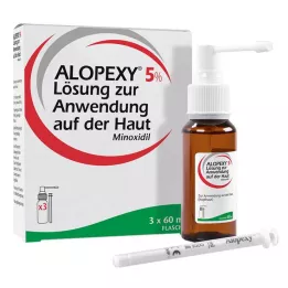 ALOPEXY 5% opløsning til påføring på huden, 3X60 ml