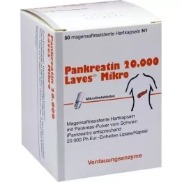 PANKREATIN 20.000 Laves Mikro mavesaft hårde kapsler, 50 stk