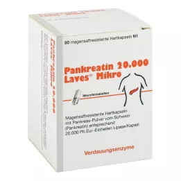 PANKREATIN 20.000 Laves Mikro mavesaft hårde kapsler, 50 stk