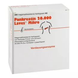 PANKREATIN 20.000 Laves Mikro mavesaft hårde kapsler, 200 stk