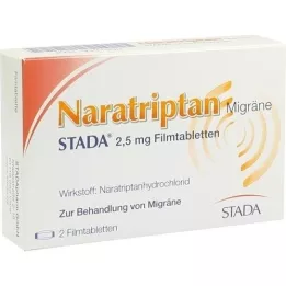 NARATRIPTAN Migræne STADA 2,5 mg filmovertrukne tabletter, 2 stk