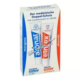 Aronal og Elmex Mini dobbelt beskyttelse tandpasta, 2X12 ml
