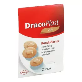 DRACOPLAST Bløde plastre 2,2 cm runde skinfrie, 20 stk