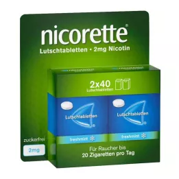 NICORETTE frisk mynte 2 mg sugetabletter presset, 80 stk