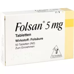 FOLSAN 5 mg tabletter, 50 stk