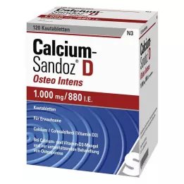 CALCIUM SANDOZ D Osteo intens tyggetabletter, 120 kapsler